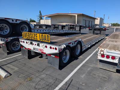 2009 Cozad 48x102 Tandem Axle Lowboy Trailer - Air Ride, Fixed Axle
