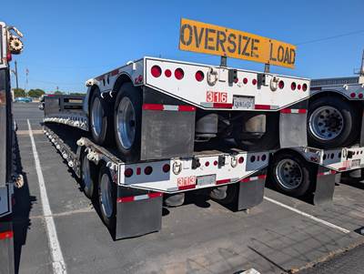 2009 Cozad 48x102 Tandem Axle Lowboy Trailer Air Ride Fixed Axle