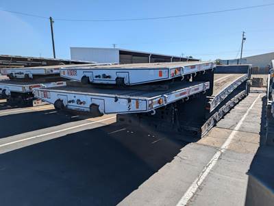 2009 Cozad 48x102 Tandem Axle Lowboy Trailer Air Ride Fixed Axle