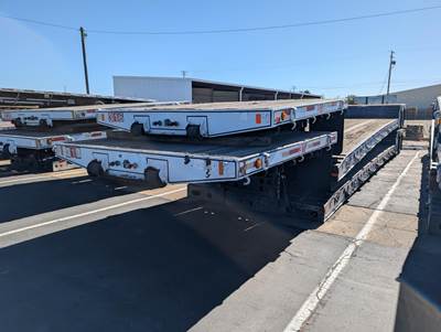 2009 Cozad 48x102 Tandem Axle Lowboy Trailer Air Ride Fixed Axle