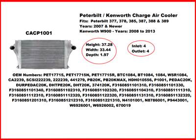 Peterbilt/Kenworth Charge Air Cooler