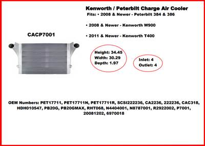 Peterbilt/Kenworth Charge Air Cooler