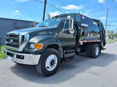 Ford F-750 Single Axle Side Load Garbage Truck - Cummins, 5 Speed Allison Rds Automatic