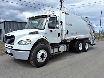 Freightliner M2 106 Side Load Garbage Truck - Cummins, 6 Speed Allison Rds Automatic