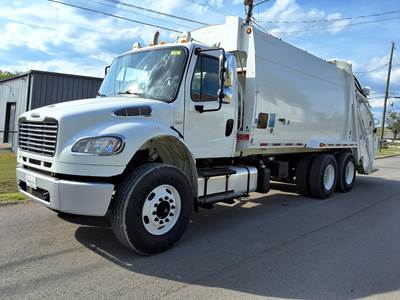 Freightliner M2 106 Single Axle Side Load Garbage Truck - Cummins, 300HP, 6 Speed Allison Rds Automatic