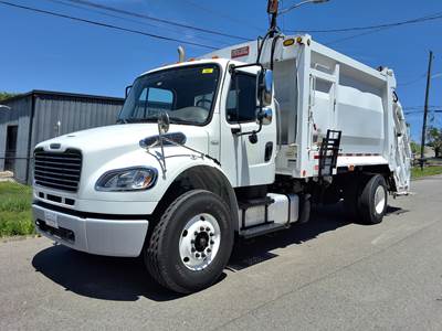 Freightliner M2 106 Single Axle Side Load Garbage Truck - Cummins, 6 Speed Allison Rds Automatic