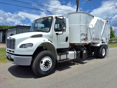 Freightliner M2 106 Single Axle Side Load Garbage Truck - Cummins, 330HP, 6 Speed Allison Rds Automatic