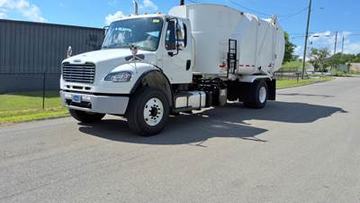 Freightliner M2 106 Single Axle Side Load Garbage Truck - Cummins, 330HP, 6 Speed Allison Rds Automatic
