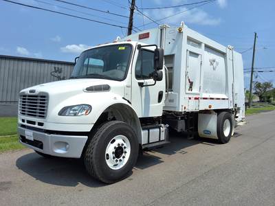 Freightliner M2 106 Single Axle Side Load Garbage Truck - Cummins, 300HP, 6 Speed Allison Rds Automatic