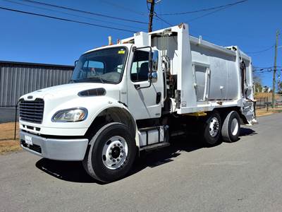 Freightliner M2 106 Single Axle Side Load Garbage Truck - Cummins, 6 Speed Allison Rds Automatic