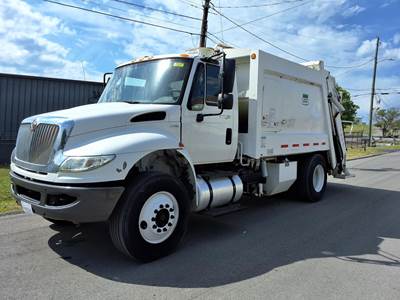 International DuraStar 4300 Single Axle Side Load Garbage Truck - MAXXFORCE DT, 6 Speed Allison Rds Automatic