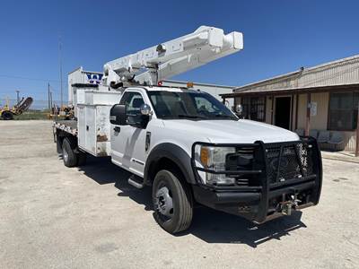 2017 FORD F550 4WD 45' VERSALIFT VO40M SINGLE MAN BUCKET TRUCK, EX-COOP TRUCK 6.7L POWERESTROKE DIESEL AUTO 289K