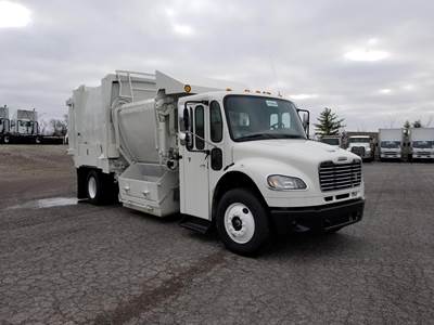 Freightliner M2 112 Single Axle Side Load Garbage Truck - Cummins, 260HP, Automatic