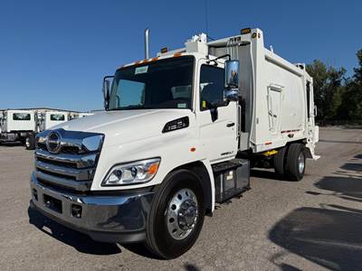 Hino L7 Single Axle Side Load Garbage Truck - Cummins, 260HP, Automatic