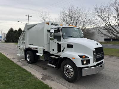 Mack MD6 Single Axle Side Load Garbage Truck - Cummins, 300HP, 6 Speed Allison Rds Automatic