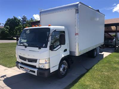 Mitsubishi Fuso FE160 Box Truck - 297HP, 6 Speed Automatic, Roll up Door, Liftgate