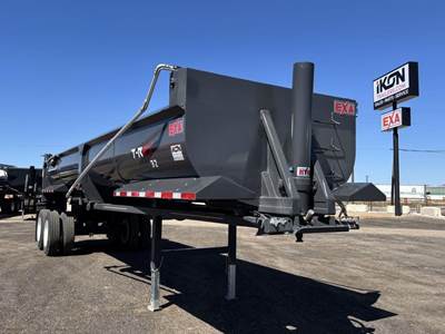 EXA T-REX 34 ft Half Round End Dump Trailer - Tandem Axle, Steel, Single Point