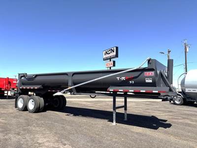 EXA T-REX 34 ft Half Round End Dump Trailer - Tandem Axle, Steel, Single Point