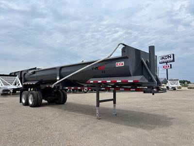 EXA T-REX 34.5 ft Half Round End Dump Trailer - Tandem Axle, Steel, Spring