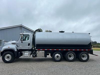 2027 Freightliner 114SD Vacuum Truck - 5,000 Gal Steel Tank - NVE 4310 Blower 940 CFM - Tri-Axle