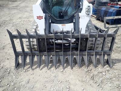 Wildcat 84" Skid Steer Root Rake, SSL Quick Attach