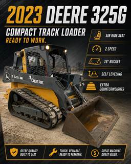2023 John Deere 325G Track Skid Steer - 325G Bucket