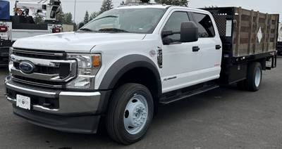 Ford F-550 Crew Cab 4x4 Stake Bed w/ Racks & Palfinger Liftgate