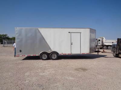 Forest River 27ft Enclosed Tandem Axle Aluminum Car Hauler Trailer - Spring, Fixed Axle