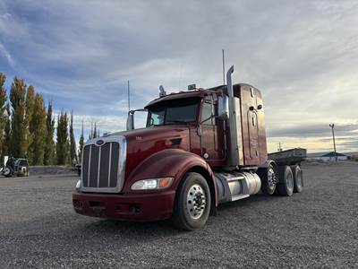 Peterbilt 386 Tri Axle Sleeper Semi Truck - Raised Roof Sleeper, Cummins 500HP, 13 Speed Manual